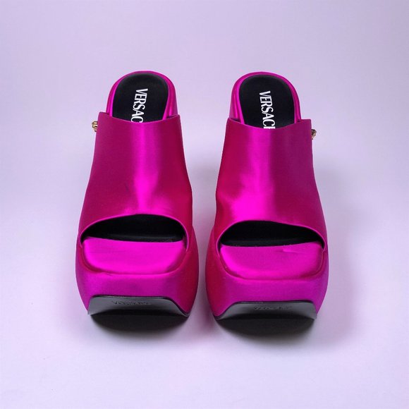 VERSACE Pink Triplatform Mules - Picture 3 of 12